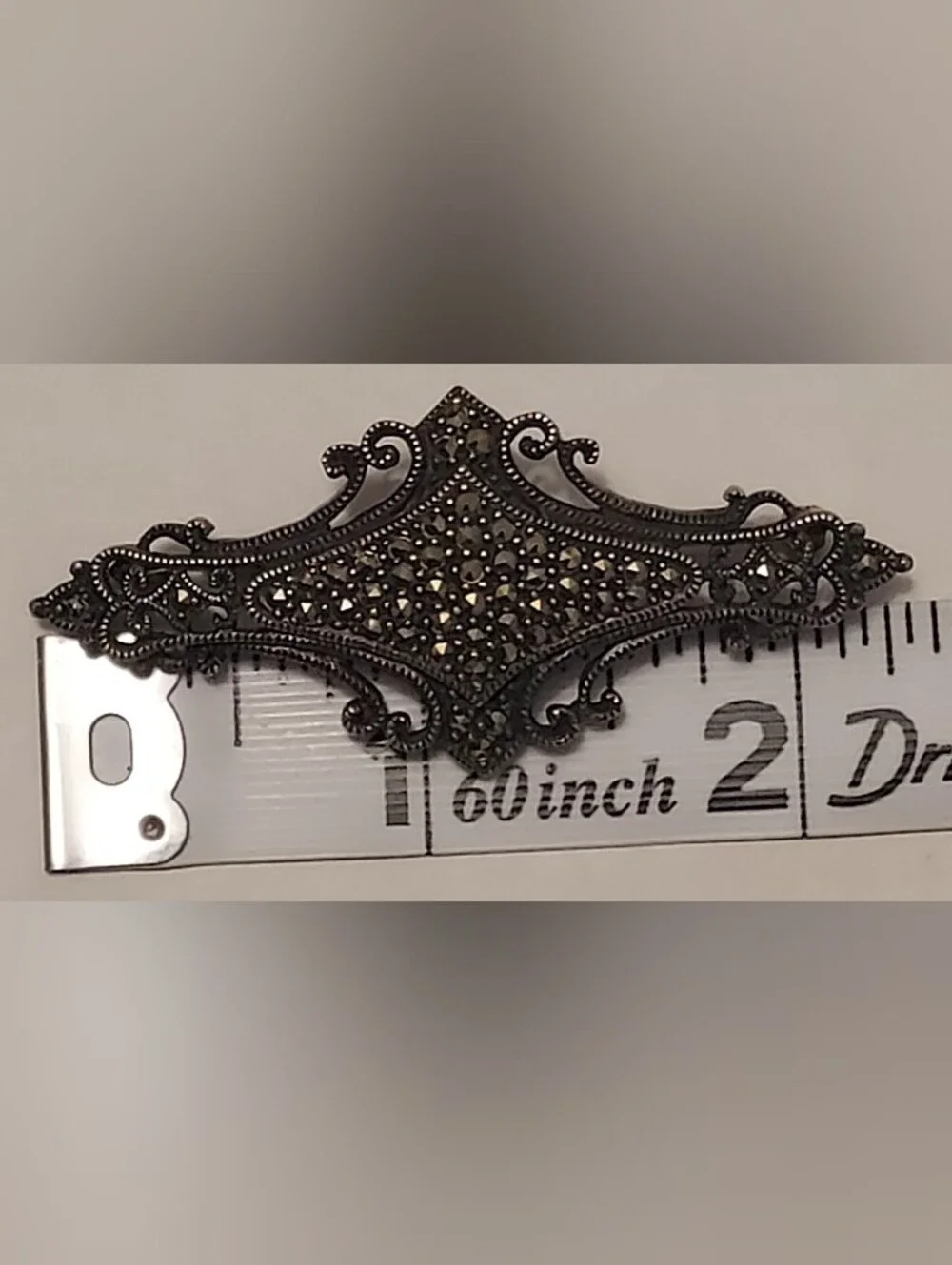 Vintage Sterling Silver - JUDITH JACK Signed Designer Marcasite Brooch Pin 925